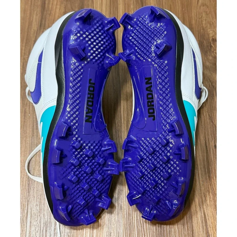 Nike Air Jordan Stadium 90 Baseball Cleats Mens White Grape (HF5711-100) Sz 10.5